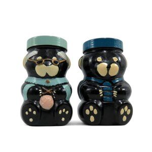 Kraft Bear Shaped Jars COIN BANK Grandma And Grandpa Vintage